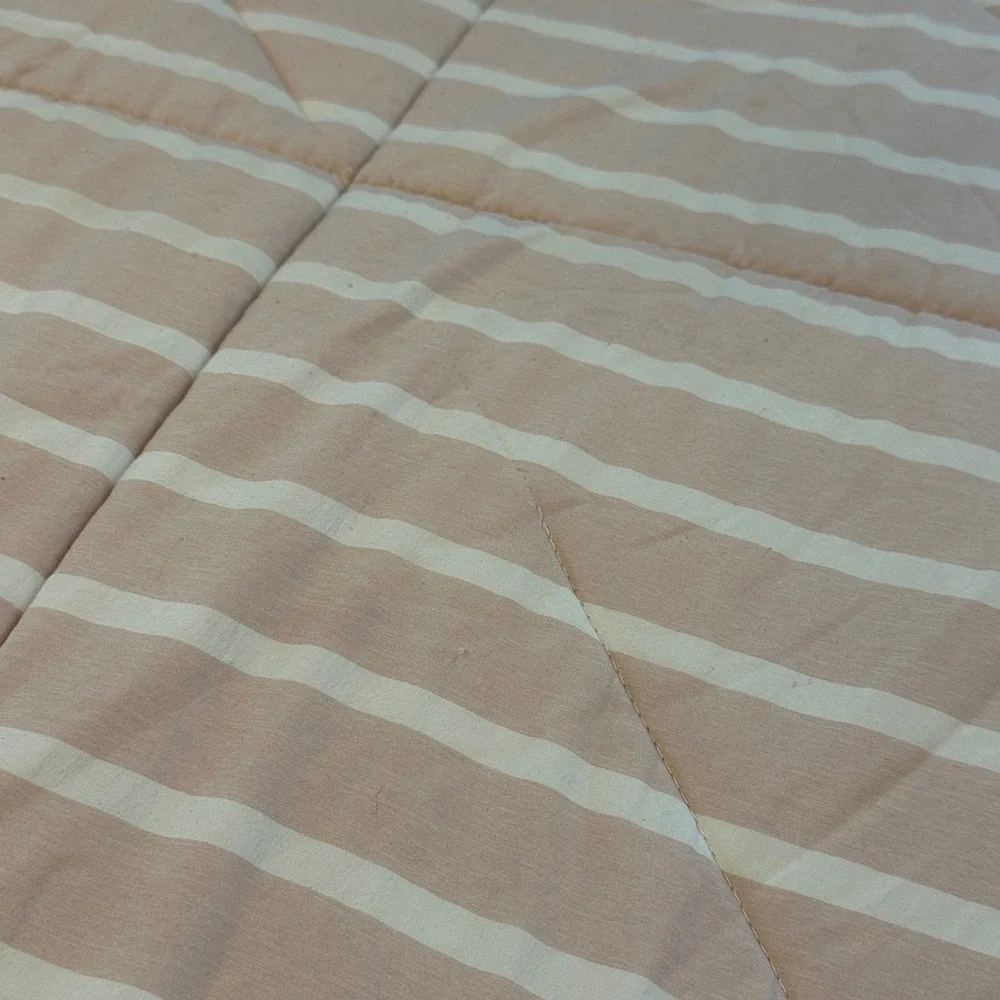 UGG‎ Corey Reversible Full/Queen Comforter Pink/Cream Stripe Sherpa Back